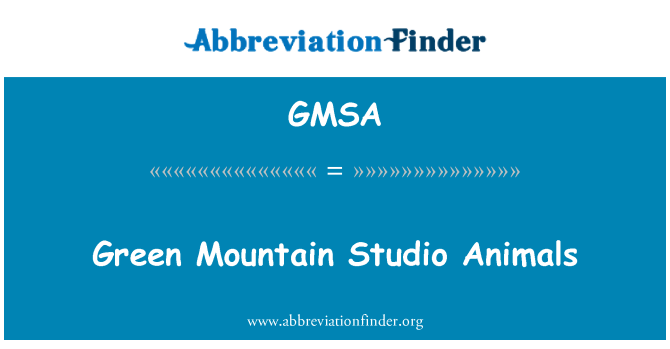 GMSA: Green Mountain Studio animales