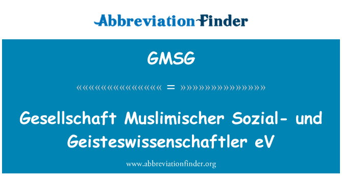 GMSG: 協会 Muslimischer Sozial und Geisteswissenschaftler eV