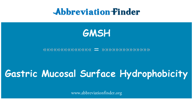 GMSH: Gastric Mucosal Surface Hydrophobicity