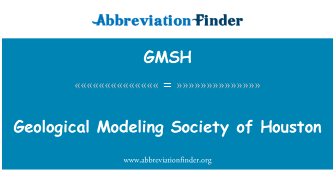 GMSH: Geologice modelarea societăţii din Houston