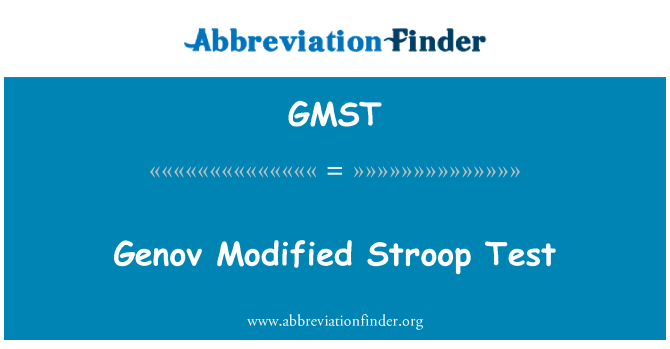 GMST: Genov upraven Stroop Test
