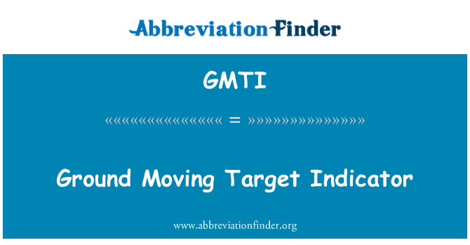 GMTI: Ground Moving Target Indicator
