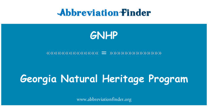 GNHP: Georgia Natural Heritage Program