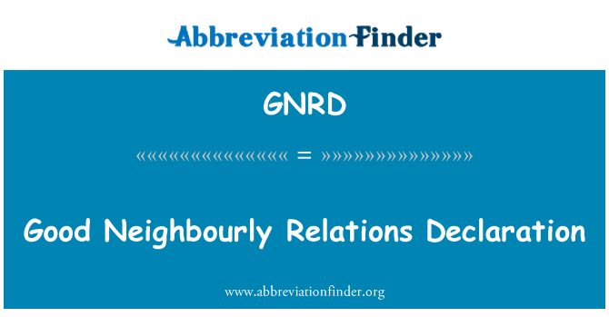 GNRD: Dobrosusjedski odnosi izjava