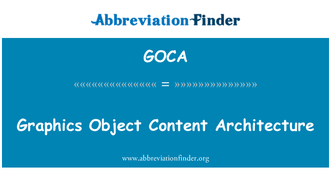 GOCA: Architecture de contenu graphique objet