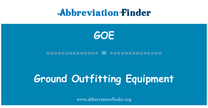 GOE: Equipar equipamentos de solo