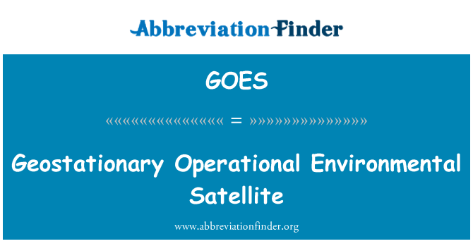 GOES: Geostazionario Satellite ambientale operativo