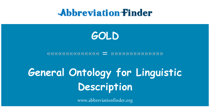 GOLD: Allmän ontologi för språklig Beskrivning
