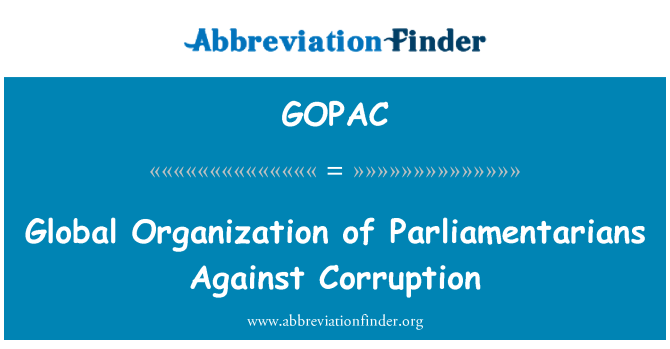 GOPAC: Globální organizace poslanců proti korupci