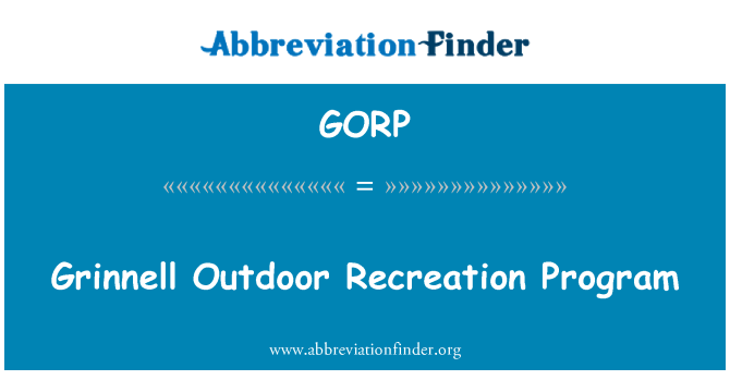 GORP: Grinnell Outdoor Recreation Program