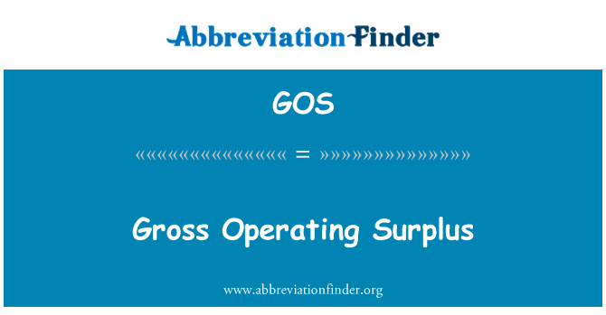 GOS: Gross Operating Surplus