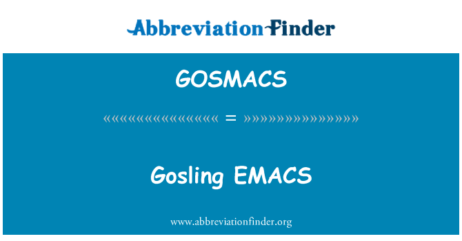 GOSMACS: Gosling EMACS