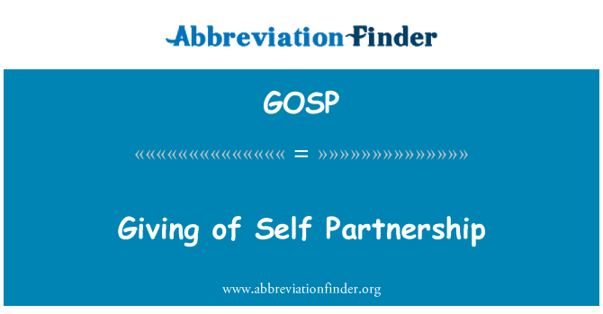 GOSP: Dávat ze sebe partnerství