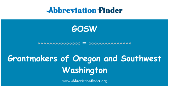 GOSW: Grantmakers của Oregon và Tây Nam Washington
