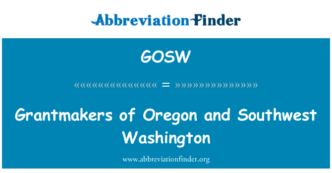 GOSW: Grantmakers von Oregon und Washington Südwest