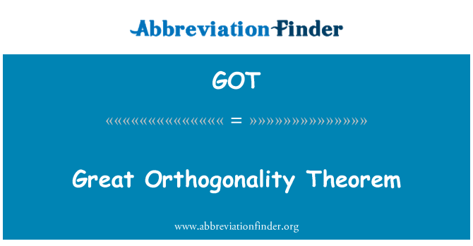 GOT: ทฤษฎีบท Orthogonality ดี