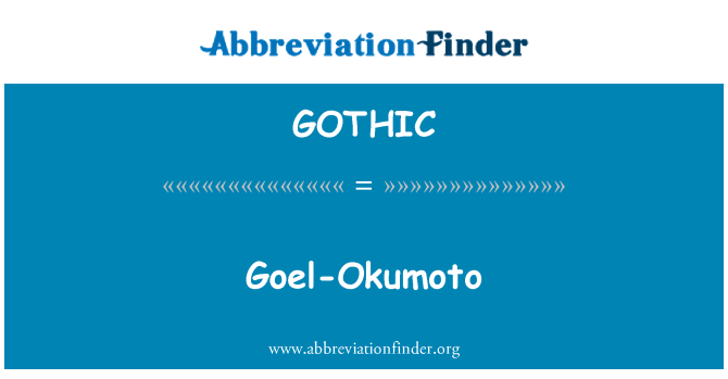 GOTHIC: Goel-Okumoto