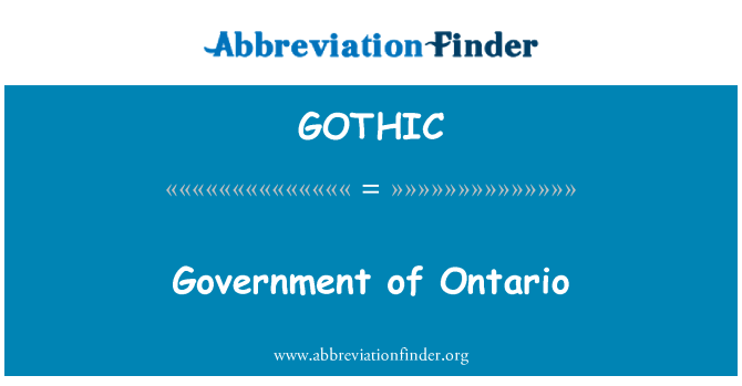 GOTHIC: اونتاریو کی حکومت