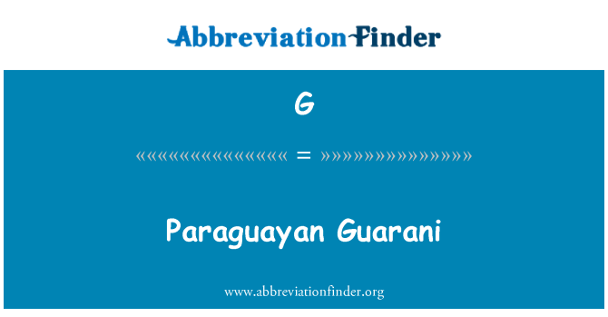 G: Paragvajski gvarani