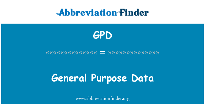 GPD: Dados de uso geral
