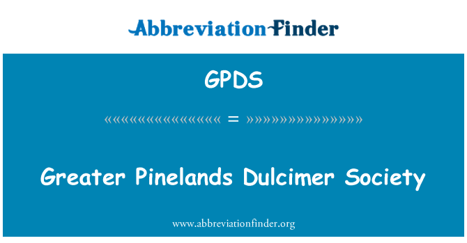 GPDS: Suurempi Pinelands Dulcimer yhteiskunnan