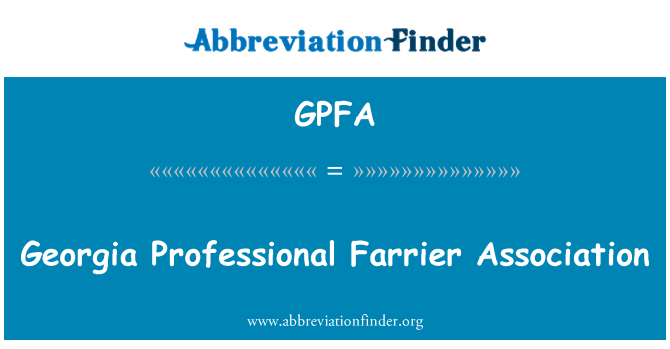 GPFA: L'Associació Professional de Geòrgia Farrier