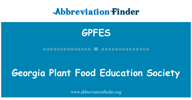 GPFES: Georgia Plant Food oktatás társadalom