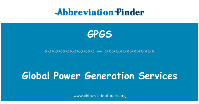 GPGS: Globala Power Generation tjänster