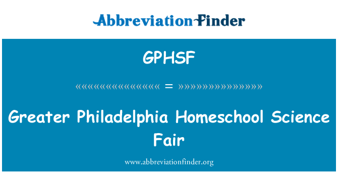 GPHSF: Suur Philadelphia Homeschool Science Fair