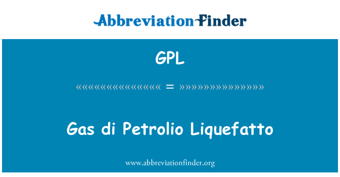 GPL: Plyn di Petrolio Liquefatto
