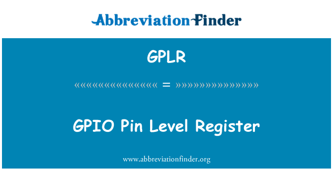 GPLR: GPIO Pin taseme Register