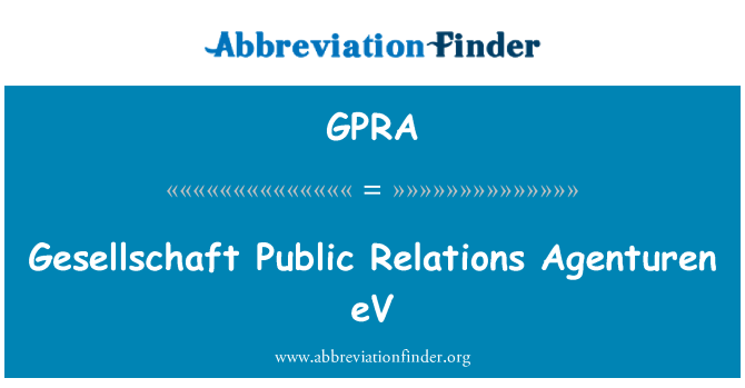 GPRA: Gesellschaft pubblica relazioni Agenturen eV