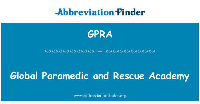 GPRA: Paramedic globali u l-Akkademja ta ' salvataġġ