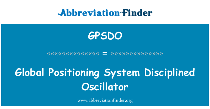 GPSDO: Système de positionnement global Disciplined Oscillator