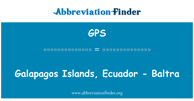 GPS: Galapagos Islands, Ecuador - Baltra