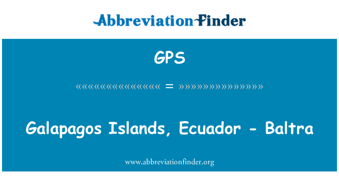 GPS: Galapagos eilanden, Ecuador - Baltra