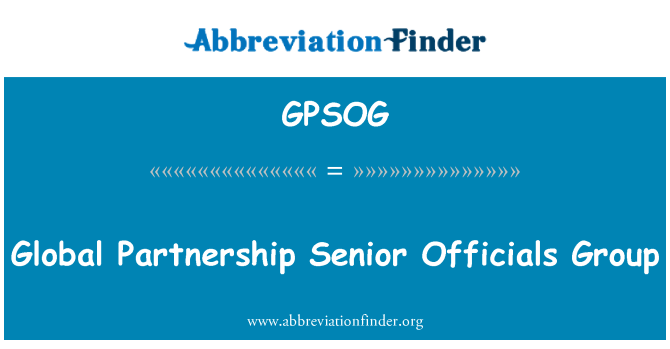 GPSOG: Globaalse partnerluse kõrgemate ametnike rühma