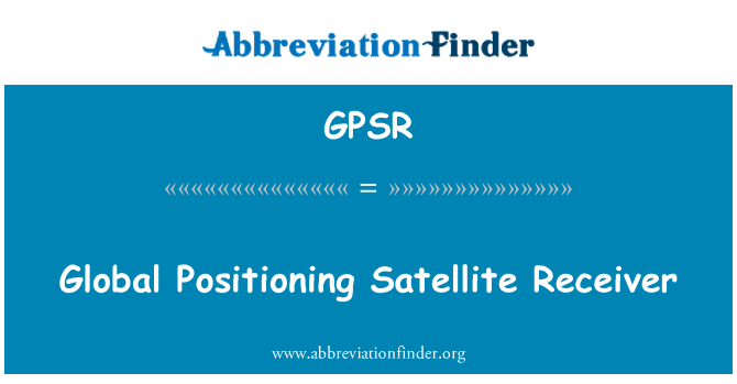 GPSR: Global Positioning satellitmottagare