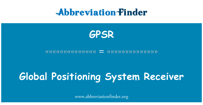 GPSR: Global Positioning System-mottaker