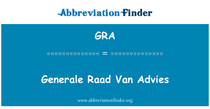 GRA: Generale Raad Van Advies