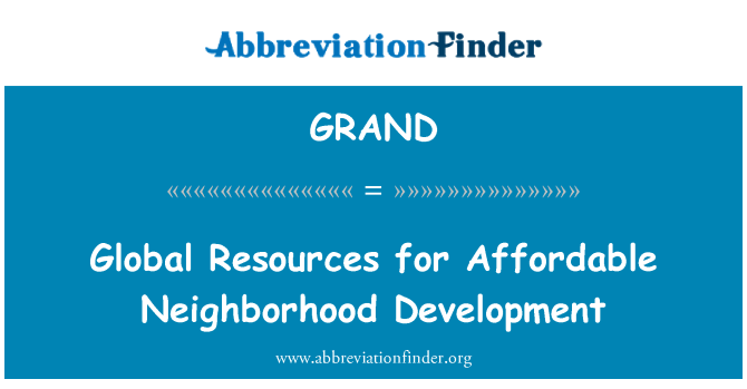 GRAND: Global resous pou le developman katye Et