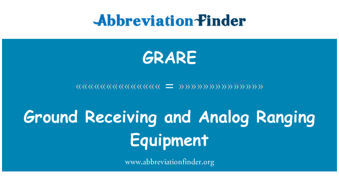 GRARE: Grond ontvangst en analoge variërend van apparatuur