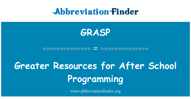 GRASP: 更多的資源用於後學校程式設計