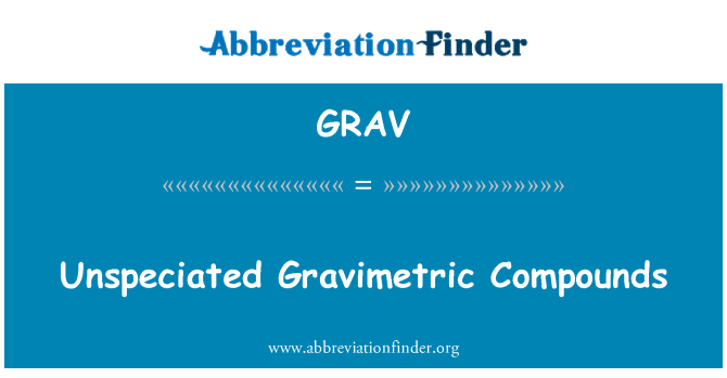 GRAV: Unspeciated composti gravimetrico