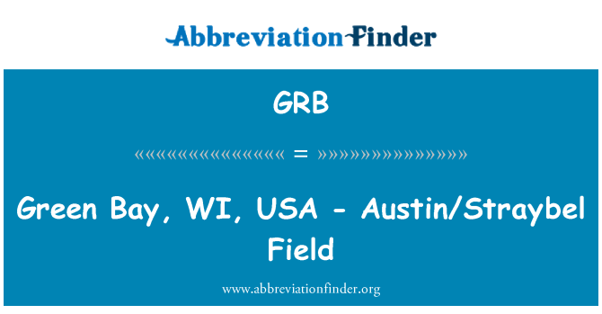 GRB: Green Bay, WI, ZDA - Austin/Straybel polje
