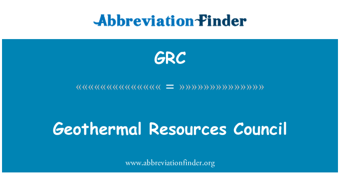 GRC: Geothermal Resources Council