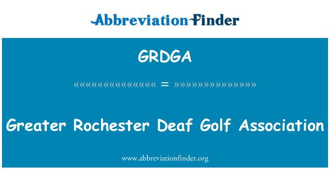GRDGA: Greater Rochester Golf tuli Association