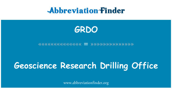 GRDO: Geoscience अनुसंधान ड्रिलिंग कार्यालय