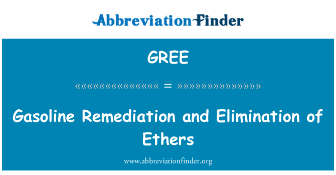 GREE: Gasoline Remediation and Elimination of Ethers