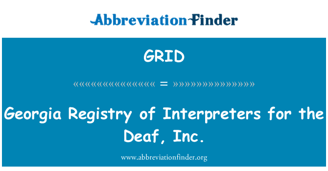 GRID: Gürcistan kayıt tercüman sağır, Inc.